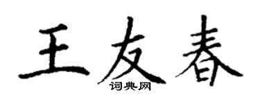 丁谦王友春楷书个性签名怎么写