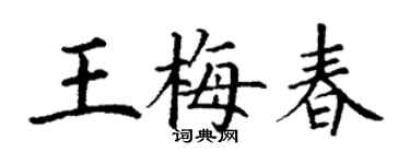 丁谦王梅春楷书个性签名怎么写