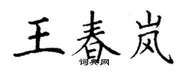 丁谦王春岚楷书个性签名怎么写