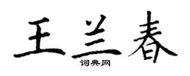 丁谦王兰春楷书个性签名怎么写