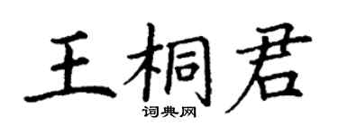 丁谦王桐君楷书个性签名怎么写