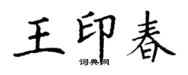 丁谦王印春楷书个性签名怎么写