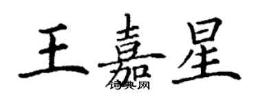 丁谦王嘉星楷书个性签名怎么写