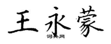 丁谦王永蒙楷书个性签名怎么写