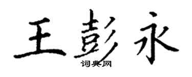 丁谦王彭永楷书个性签名怎么写