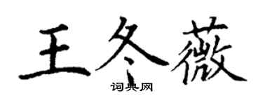 丁谦王冬薇楷书个性签名怎么写