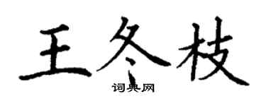 丁谦王冬枝楷书个性签名怎么写
