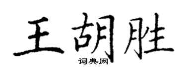丁谦王胡胜楷书个性签名怎么写