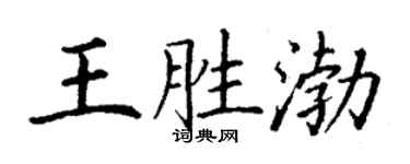 丁谦王胜渤楷书个性签名怎么写