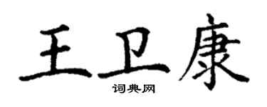 丁谦王卫康楷书个性签名怎么写