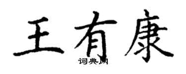 丁谦王有康楷书个性签名怎么写