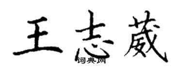 丁谦王志葳楷书个性签名怎么写
