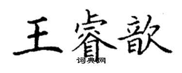丁谦王睿歆楷书个性签名怎么写