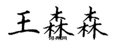 丁谦王森森楷书个性签名怎么写