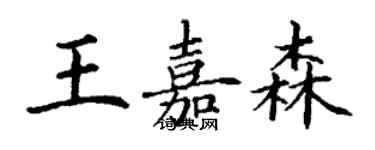 丁谦王嘉森楷书个性签名怎么写