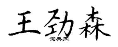 丁谦王劲森楷书个性签名怎么写