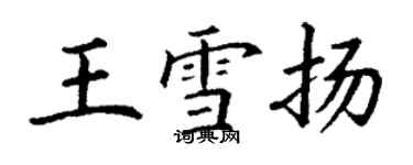 丁谦王雪扬楷书个性签名怎么写