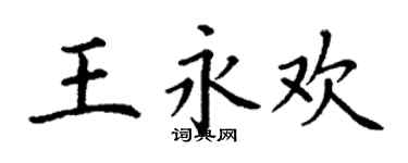 丁谦王永欢楷书个性签名怎么写