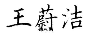 丁谦王蔚洁楷书个性签名怎么写