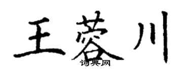 丁谦王蓉川楷书个性签名怎么写