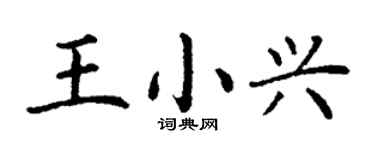 丁谦王小兴楷书个性签名怎么写