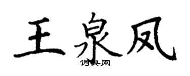 丁谦王泉凤楷书个性签名怎么写