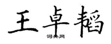 丁谦王卓韬楷书个性签名怎么写