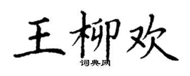 丁谦王柳欢楷书个性签名怎么写