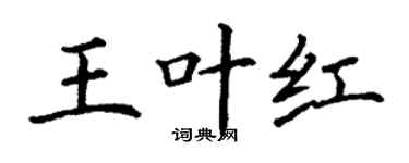 丁谦王叶红楷书个性签名怎么写