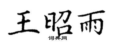 丁谦王昭雨楷书个性签名怎么写