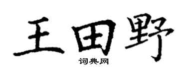 丁谦王田野楷书个性签名怎么写