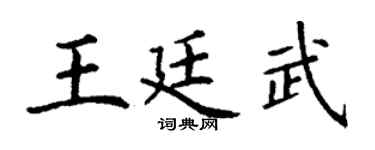 丁谦王廷武楷书个性签名怎么写