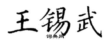 丁谦王锡武楷书个性签名怎么写