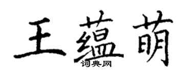 丁谦王蕴萌楷书个性签名怎么写