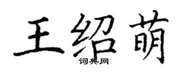 丁谦王绍萌楷书个性签名怎么写