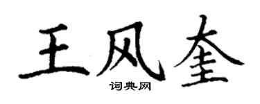 丁谦王风奎楷书个性签名怎么写