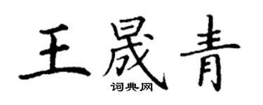 丁谦王晟青楷书个性签名怎么写