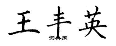 丁谦王丰英楷书个性签名怎么写