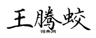 丁谦王腾蛟楷书个性签名怎么写