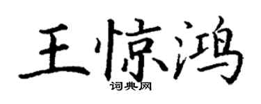 丁谦王惊鸿楷书个性签名怎么写