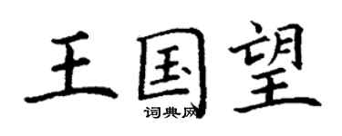 丁谦王国望楷书个性签名怎么写
