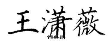 丁谦王潇薇楷书个性签名怎么写