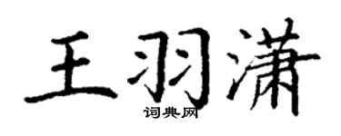 丁谦王羽潇楷书个性签名怎么写