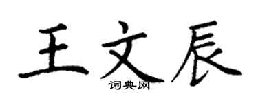 丁谦王文辰楷书个性签名怎么写