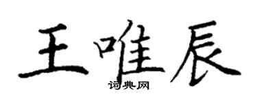 丁谦王唯辰楷书个性签名怎么写