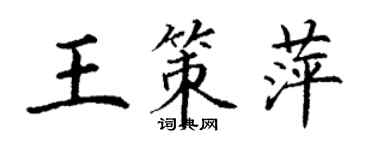 丁谦王策萍楷书个性签名怎么写