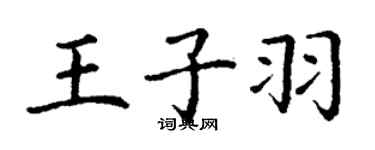 丁谦王子羽楷书个性签名怎么写