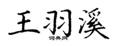 丁谦王羽溪楷书个性签名怎么写