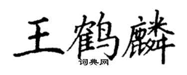 丁谦王鹤麟楷书个性签名怎么写