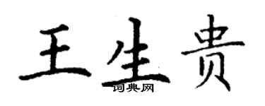 丁谦王生贵楷书个性签名怎么写